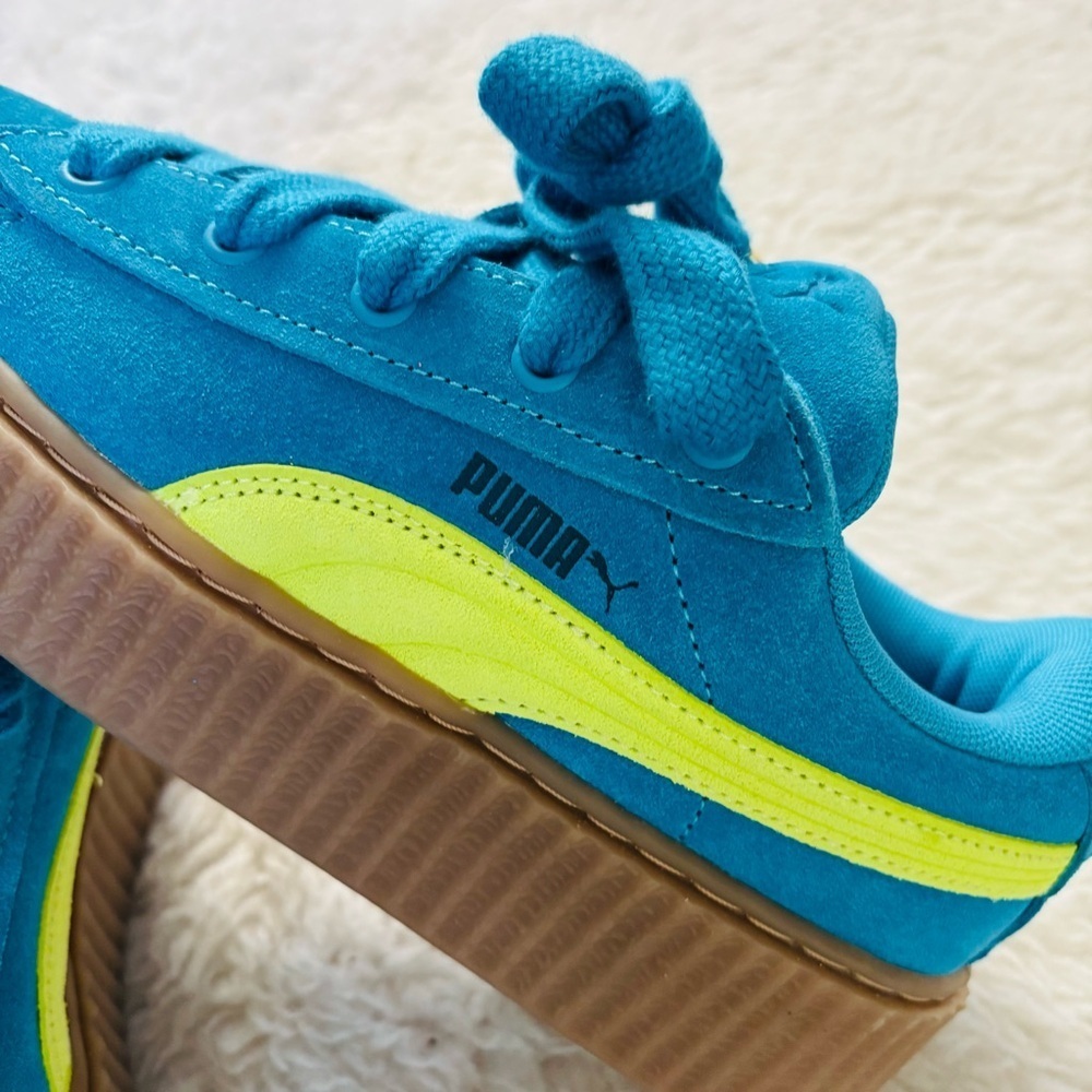 Puma Fenty x Creeper Phatty Speed Blue/Lime Suede Unisex Sneakers EU 37 US W6 M5 - Picture 8 of 12